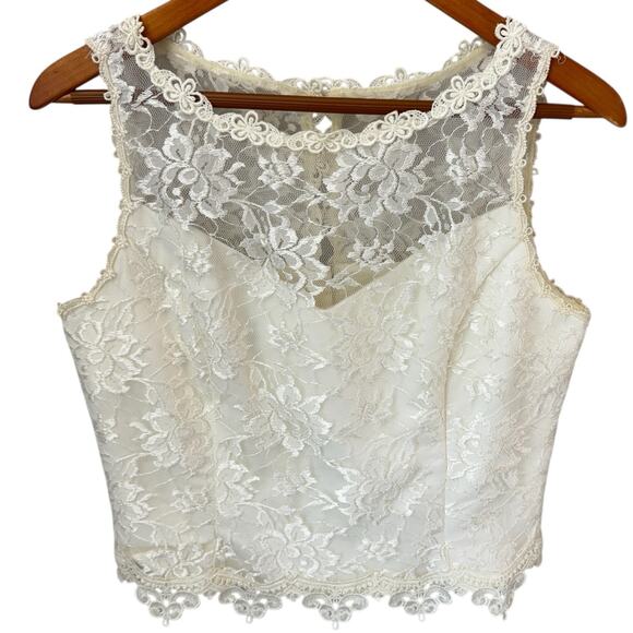 VTG SCOTT MCCLINTOCK Millennium 2000 Lace Top Size 12 Bridal - Picture 2 of 13